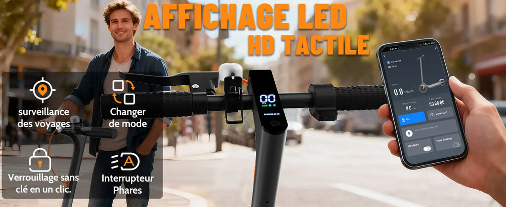 Monopattino elettrico per adulti TODIMART T6, ideale per il campeggio, antifurto, ultraleggero, autonomia di 30 km, monopattino elettrico Folk, batteria da 36 V 7.8Ah