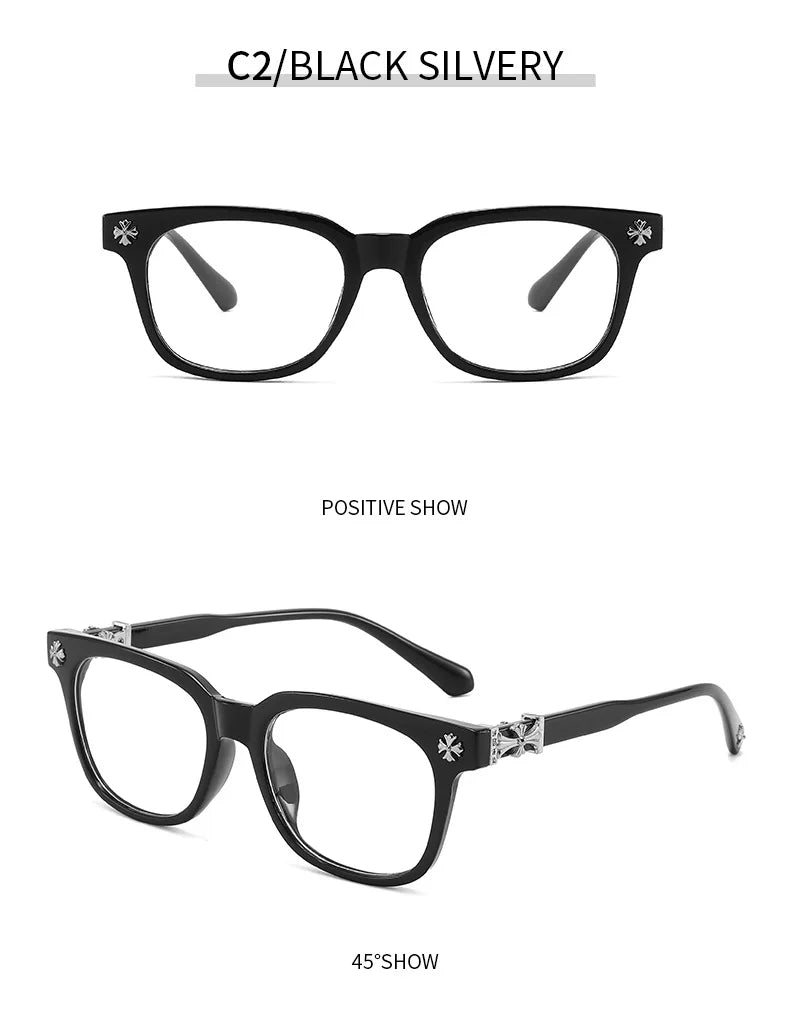 Occhiali Classici Quadrati Anti Luce Blu per Lettura, Occhiali Vintage da Vista per Uomo e Donna, Occhiali da Computer 2 Pezzi