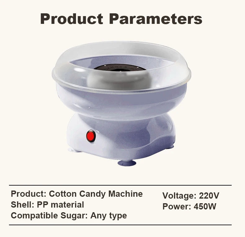 Macchina per Zucchero Filato Elettrica 110v/220v, Completamente Automatica, per Uso Domestico, Macchina per Marshmallow