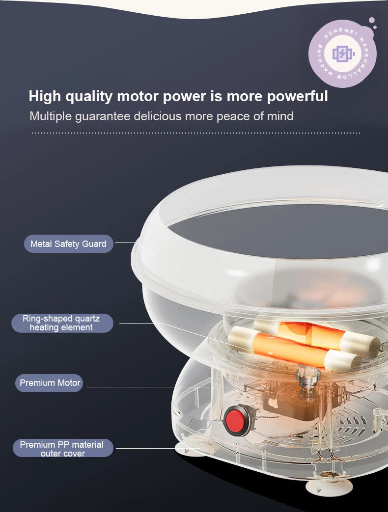 Macchina per Zucchero Filato Elettrica 110v/220v, Completamente Automatica, per Uso Domestico, Macchina per Marshmallow